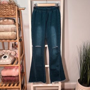 Boutique Distressed Bellbottom Jeans
